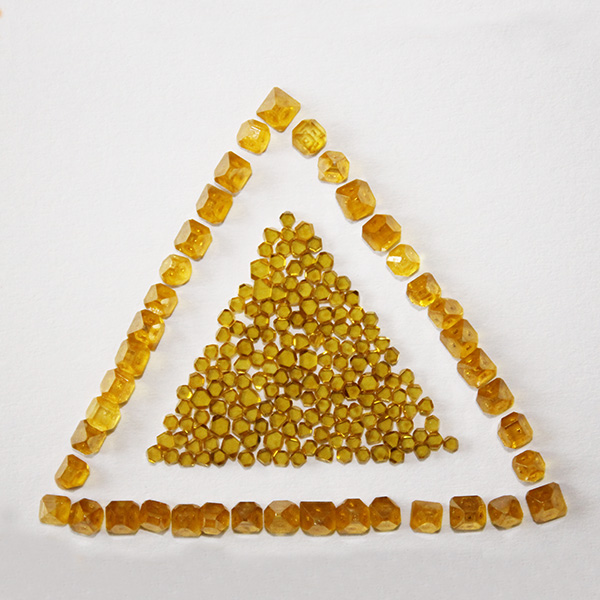 Yellow HPHT synthetic diamond crystal-2